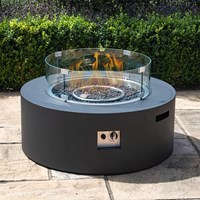 Maze Rattan Round Gas Fire Pit Coffee Table 