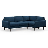Hutch Rise Velvet 4 Seater Corner Sofa with Round Arms 