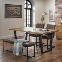 Julian Bowen Brooklyn Dining Set with Brooklyn Chairs & Upholstered Bench 