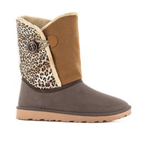 Women's Waterproof Winter Boots in Leopard Print  - UK Size 3 