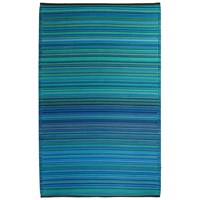 Fab Hab Cancun Outdoor Rug in Turquoise and Moss Green 