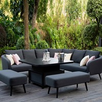 Maze Rattan Ambition Square Corner Dining Set with Rising Table and Free Winter Cover 