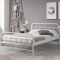 Vipack Boston Metal Double Bed in White