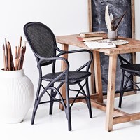 Sika Stackable Rattan Rossini Dining Chair in Black
