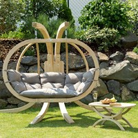 Globo Royal Garden Hanging Chair & Stand in Weatherproof Taupe
