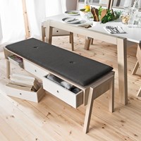 Vox Spot Bench with Drawers in Acacia & White