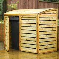 Rowlinson Outdoor Double Wheelie Bin Storage in Natural Timber