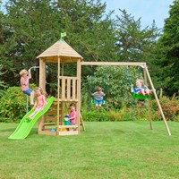 TP Toys Castlewood Wooden Double Swing Set & Slide