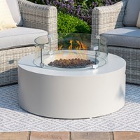 Maze Rattan Round Gas Fire Pit Coffee Table 