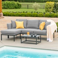 Maze Rattan Outdoor Fabric Pulse Chaise Sofa Set with Free Winter Cover 
