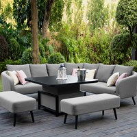 Maze Rattan Ambition Square Corner Dining Set with Rising Table and Free Winter Cover 