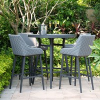 Maze Rattan Regal 4 Seat Round Bar Set with Free Winter Cover 
