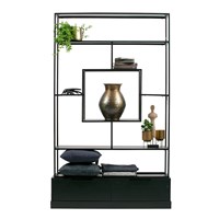 Fons Black Shelving Unit with Drawers by Woood