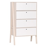 Vox Spot Chest of Four Drawers in Acacia & White