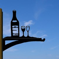 Wine Bottle Hanging Basket Bracket  