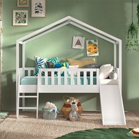 Vipack Dallas Kids House Bed with Slide and Ladder