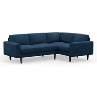 Hutch Rise Velvet 4 Seater Corner Sofa with Block Arms 