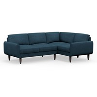 Hutch Rise Textured Weave 4 Seater Corner Sofa with Round Arms 