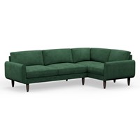 Hutch Rise Velvet 5 Seater Slim Corner Sofa with Round Arms 