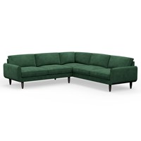 Hutch Rise Velvet 7 Seater Corner Sofa with Round Arms 