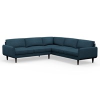 Hutch Rise Textured Weave 7 Seater Corner Sofa with Round Arms 