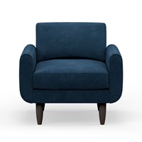 Hutch Rise Velvet Armchair with Round Arms 