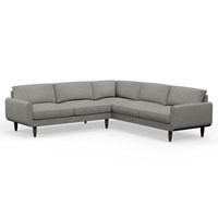 Hutch Rise Textured Weave 7 Seater Corner Sofa with Round Arms 