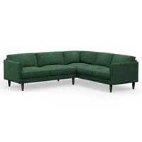 Hutch Rise Velvet 6 Seater Corner Sofa with Curve Arms 