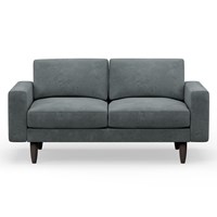 Hutch Rise Velvet 2 Seater Sofa with Block Arms 