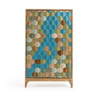 Ilka Wooden Cabinet with Multicoloured Front