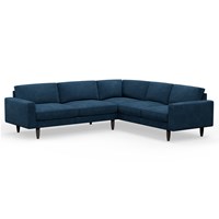Hutch Rise Velvet 6 Seater Corner Sofa with Block Arms 