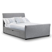 Julian Bowen Capri Upholstered Bed with 2 Drawers in Grey 