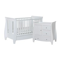Tutti Bambini Katie Cot Bed 2 Piece Nursery Set in White