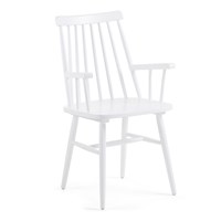 Pair of Kristie Wooden Spindle Back Armchairs in White