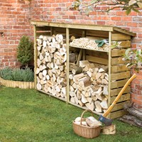 Rowlinson Large Garden Log Store in Natural Timber
