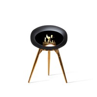 Le Feu Ground Low Rose Gold Edition Bio Ethanol Fireplace in Black 