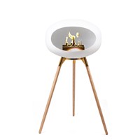 Le Feu Ground Rose Gold Edition Bio Ethanol Fireplace in White 