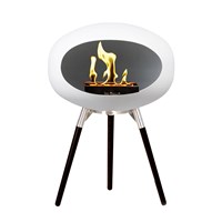 Le Feu Ground Low Bio Ethanol Fireplace in White 