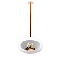 Le Feu Sky Rose Gold Edition Bio Ethanol Fireplace in White 