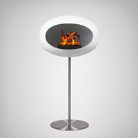 Le Feu Ground Steel Bio Ethanol Fireplace in White 