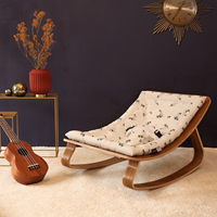 Levo Baby Rocker in Beech Wood with Rose in April Fawn Cushion