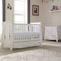 Tutti Bambini Lucas Cot Bed 2 Piece Nursery Set in White