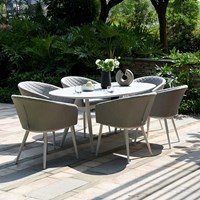 Maze Rattan Ambition 6 Seat Oval Dining Set with Free Winter Cover 