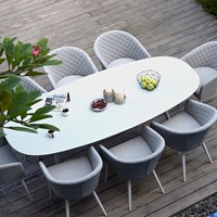Maze Rattan Ambition 8 Seat Oval Dining Set with Free Winter Cover 