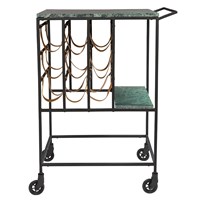 Dutchbone Mil Marble Top Drinks Trolley with Iron Frame