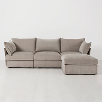 Swyft Sofa in a Box Model 06 Modular Royal Velvet 3 Seater Sofa with Chaise 