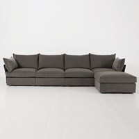 Swyft Sofa in a Box Model 06 Modular Velvet 4 Seater Sofa with Chaise 