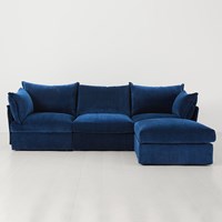 Swyft Sofa in a Box Model 06 Modular Royal Velvet 3 Seater Sofa with Chaise 