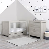 Ickle Bubba Pembrey Cot Bed with Under Drawer and Changing Unit  