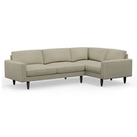 Hutch Rise Textured Weave 5 Seater Slim Corner Sofa with Block Arms 